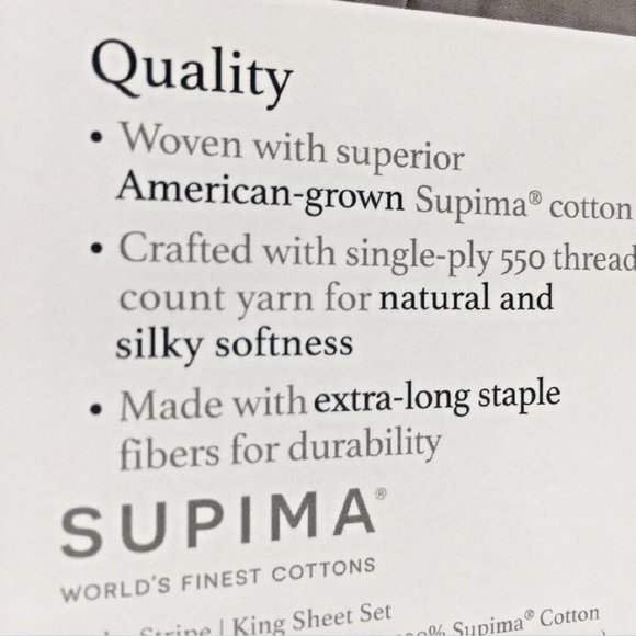 SAFFRON YELLOW Charter Club Damask Stripe 550TC Cotton CAL KING X-Deep Sheet Set - Picture 6 of 11